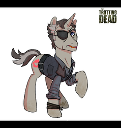 Size: 868x910 | Tagged: safe, artist:pandadox, pony, crossover, ponified, solo, the governor, the walking dead