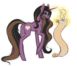 Size: 950x815 | Tagged: safe, artist:haventide, oc, oc only, pony, unicorn, earring, glasses, magic, quill, solo, soul purpose