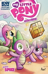 Size: 1040x1600 | Tagged: safe, artist:agnes garbowska, idw, spike, g4, box, cover, crate