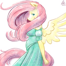 Size: 1200x1200 | Tagged: safe, artist:rwl, fluttershy, anthro, g4, clothes, female, solo