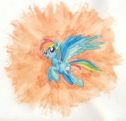 Size: 1665x1603 | Tagged: safe, artist:starcrystal272, rainbow dash, g4, female, solo, traditional art