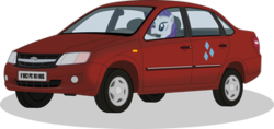 Size: 300x142 | Tagged: safe, artist:dolphinfox, rarity, g4, .svg available, car, cutie mark on vehicle, lada, lada granta