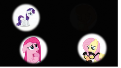 Size: 1366x768 | Tagged: safe, fluttershy, pinkie pie, rarity, g4, swapped cutie marks