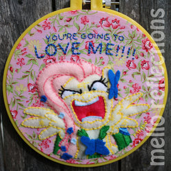 Size: 894x894 | Tagged: safe, artist:melloreflections, fluttershy, g4, craft, embroidery, felt, female, flutterrage, irl, photo, solo, you're going to love me