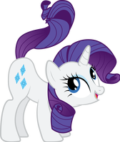 Size: 168x200 | Tagged: safe, rarity, g4, female, out of context, presenting, smiling, solo, tail