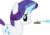 Size: 289x200 | Tagged: safe, rarity, pony, unicorn, g4, bleh, female, fork, magic, pie, simple background, solo, transparent background