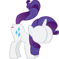 Size: 200x200 | Tagged: safe, rarity, pony, unicorn, g4, butt, buttface, female, mare, mouthbutt, plot, simple background, solo, transparent background, wat, why