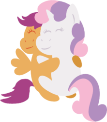 Size: 344x390 | Tagged: safe, artist:elslowmo, scootaloo, sweetie belle, g4