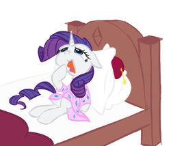 Size: 1157x992 | Tagged: artist needed, safe, artist:elslowmo, rarity, g4, bed, clothes, female, morning ponies, nightgown, solo, yawn