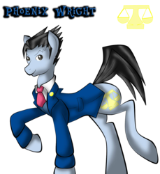 Size: 1373x1500 | Tagged: safe, artist:fourze-pony, phoenix, pony, ace attorney, clothes, game, justice, male, mystery, phoenix wright, ponified, solo, stallion, tumblr comic