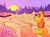 Size: 2250x1650 | Tagged: safe, artist:faikie, applejack, g4, female, mountain, mountain range, scenery, sitting, solo, sunset