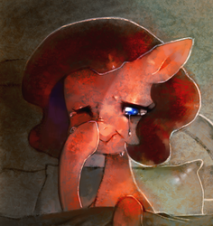 Size: 819x866 | Tagged: dead source, safe, artist:dhui, pinkie pie, g4, bed, crying, female, solo