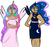 Size: 1600x1500 | Tagged: safe, artist:sadyuri, princess celestia, princess luna, human, g4, dark skin, humanized, moderate dark skin, sketch, tanlestia