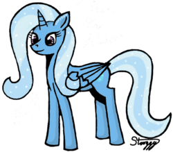 Size: 758x663 | Tagged: safe, artist:stooggy, trixie, alicorn, pony, g4, alicornified, female, mare, race swap, simple background, solo, transparent background, trixiecorn