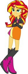 Size: 5042x13109 | Tagged: dead source, safe, artist:claritea, sunset shimmer, equestria girls, g4, my little pony equestria girls, absurd resolution, crossed arms, female, simple background, solo, transparent background, vector