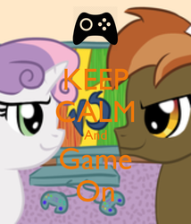Size: 600x700 | Tagged: safe, artist:mercy2009, button mash, sweetie belle, g4, game, video game