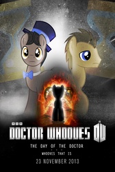 Size: 1076x1600 | Tagged: safe, artist:sitrirokoia, doctor whooves, time turner, crossover, day of the doctor, doctor who, eleventh doctor, movie, movie poster, ponified, poster