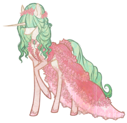Size: 1094x1060 | Tagged: safe, artist:haventide, oc, oc only, pony, unicorn, clothes, dress, flower, solo