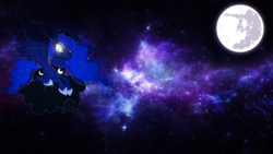 Size: 1920x1080 | Tagged: safe, artist:0verated, princess luna, g4, lens flare, mare in the moon, moon, space, vector, wallpaper