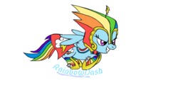 Size: 1080x611 | Tagged: safe, artist:ravenevert, rainbow dash, pegasus, pony, g4, suited for success, clothes, dress, female, gala dress, mare, simple background, solo, transparent background