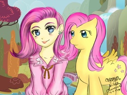 Size: 1024x768 | Tagged: safe, artist:mamaungcorn, artist:tanweenie, fluttershy, human, g4, human ponidox, humanized, light skin