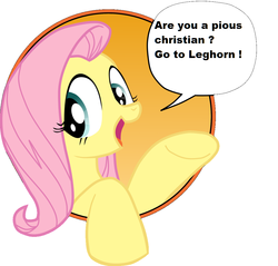 Size: 1071x1024 | Tagged: safe, idw, fluttershy, friendship is magic #3, g4, my little pony: friendship is magic (idw), bad advice fluttershy, christianity, exploitable meme, female, implied blasphemy, leghorn, meme, solo