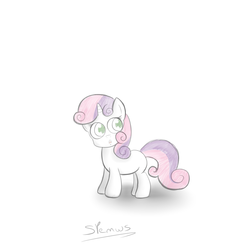 Size: 2000x2000 | Tagged: safe, artist:spenws, sweetie belle, g4, cute, female, filly, sketch, solo, surprised