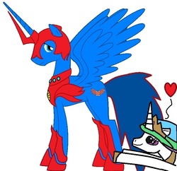 Size: 693x670 | Tagged: safe, artist:dieguinprimexd, princess celestia, g4, crossover shipping, female, male, optilestia, optimus prime, ponified, shipping, straight, transformers