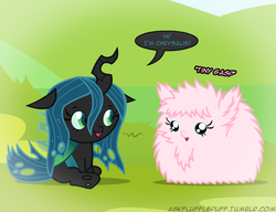 Size: 650x500 | Tagged: safe, artist:mixermike622, queen chrysalis, oc, oc:fluffle puff, changeling, nymph, pony, tumblr:ask fluffle puff, g4, baby, baby chrysalis, baby fluffle puff, baby pony, cute, cutealis, daaaaaaaaaaaw, diabetes, duo, duo female, female, filly, flufflebetes, hnnng, ocbetes, weapons-grade cute, younger