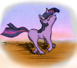 Size: 1024x901 | Tagged: safe, artist:snakeonmoon, twilight sparkle, g4, blank flank, female, happy, running, sketch, solo