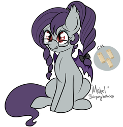 Size: 440x455 | Tagged: safe, artist:lulubell, oc, oc only, bat pony, pony, glasses, simple background, solo, white background