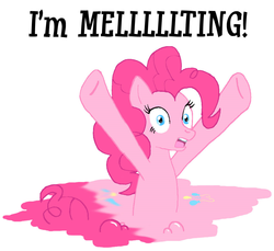 Size: 959x880 | Tagged: safe, artist:kinrah, pinkie pie, g4, female, melting, solo