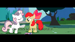 Size: 640x360 | Tagged: safe, screencap, apple bloom, sweetie belle, g4, sisterhooves social, animated, cute, diasweetes, female