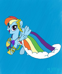 Size: 480x576 | Tagged: safe, artist:muffinmuffinsmuffins, rainbow dash, pegasus, pony, g4, the best night ever, clothes, dress, female, gala dress, solo