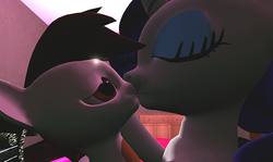 Size: 640x382 | Tagged: safe, pipsqueak, rarity, earth pony, pony, unicorn, g4, 3d, age difference, colt, duo, eyes closed, female, foal, gmod, kiss on the lips, kissing, lips, male, mare, raripip, shipping, straight