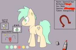 Size: 1447x947 | Tagged: safe, artist:aqua_remix, oc, oc only, oc:spectral star, reference sheet, secret, solo, stars