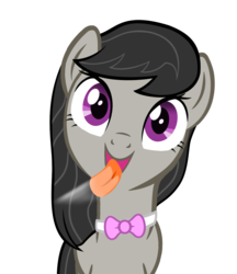 Size: 1280x1482 | Tagged: safe, artist:umbra-neko, octavia melody, earth pony, pony, g4, female, fourth wall, licking, licking ponies, screen, simple background, solo, tongue out, transparent background, vector
