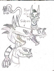 Size: 778x1027 | Tagged: safe, artist:toon-n-crossover, ahuizotl, daring do, g4, antagonist, aztec, mythology, reference sheet, sketch