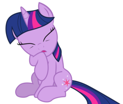 Size: 4515x3804 | Tagged: safe, artist:estories, twilight sparkle, pony, unicorn, friendship is magic, g4, absurd resolution, coughing, female, simple background, sitting, solo, transparent background, unicorn twilight, vector