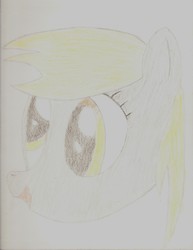 Size: 5100x6600 | Tagged: safe, derpy hooves, pegasus, pony, g4, absurd resolution, face, female, gimp, mare, sketch