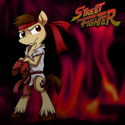 Size: 3500x3500 | Tagged: safe, artist:fj-c, pony, ponified, ryu, solo, street fighter