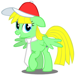 Size: 500x500 | Tagged: safe, artist:viva reverie, oc, oc only, oc:viva reverie, pegasus, pony, g4, female, hat, immatoonlink, mare, necktie, show accurate, simple background, solo, transparent background, vector