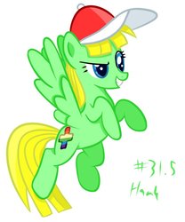 Size: 815x981 | Tagged: safe, artist:viva reverie, oc, oc only, oc:viva reverie, pegasus, pony, g4, female, hat, immatoonlink, mare, show accurate, simple background, solo, white background