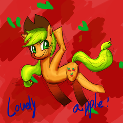 Size: 800x800 | Tagged: safe, artist:tunairs, applejack, g4, female, solo, waving