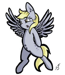 Size: 613x701 | Tagged: safe, artist:silver1kunai, derpy hooves, pegasus, pony, g4, female, mare, piercing, solo