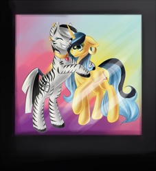 Size: 800x880 | Tagged: safe, artist:krololo, oc, oc only, pony, unicorn, zebra, hug