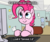 Size: 650x550 | Tagged: safe, artist:flavinbagel, pinkie pie, g4, computer, female, meme, office, office pinkie, solo