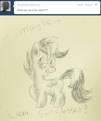 Size: 687x823 | Tagged: artist needed, safe, scootaloo, g4, female, solo, sunglasses, tumblr