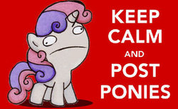 Size: 360x220 | Tagged: safe, sweetie belle, g4, female, keep calm and carry on, post ponies, solo, sweetie derelle