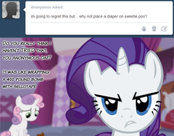 Size: 666x522 | Tagged: safe, rarity, sweetie belle, pony, unicorn, g4, female, filly, mare, poop, sweetiepoo